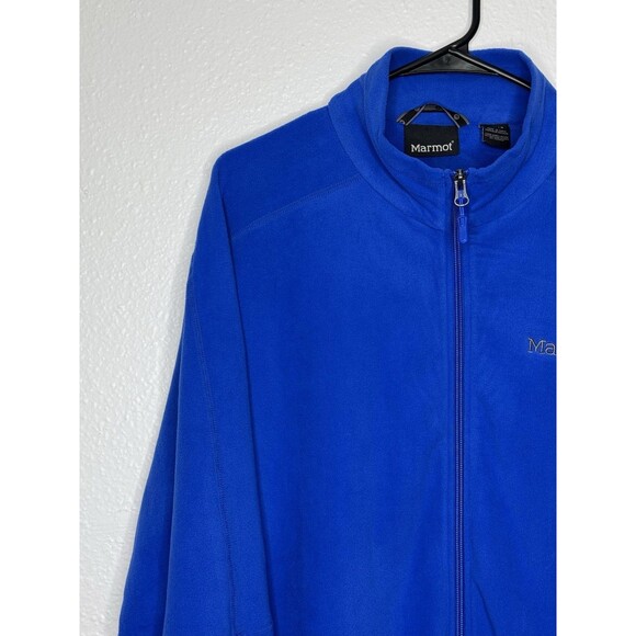 Marmot ESS Tech Light Fleece Jacket Blue XL Hiking Jogging Camping Running EUC - Picture 2 of 15